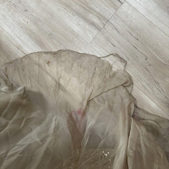 La Femme Gold Dress Flare Sequence Bling Prom Wedding Size 6 Fancy Luxury Pretty - Picture 14 of 15